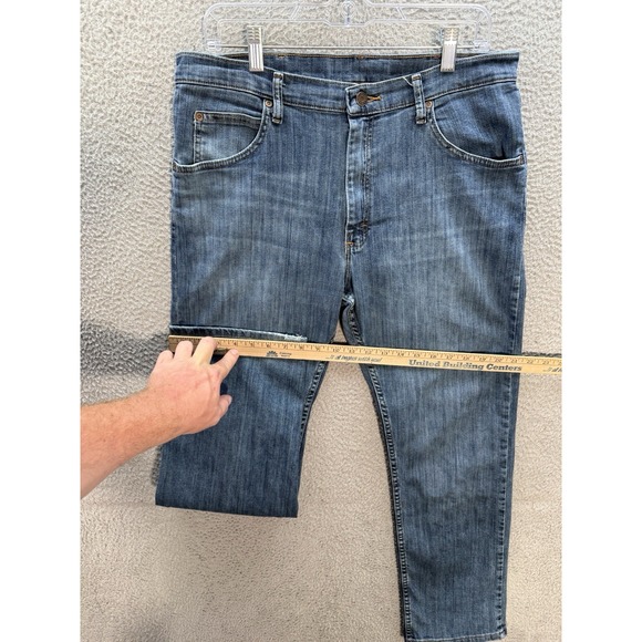 Wrangler Jeans Mens 34x30 Blue Denim Regular Fit Flex Workwear Skater Grunge * - Picture 6 of 10